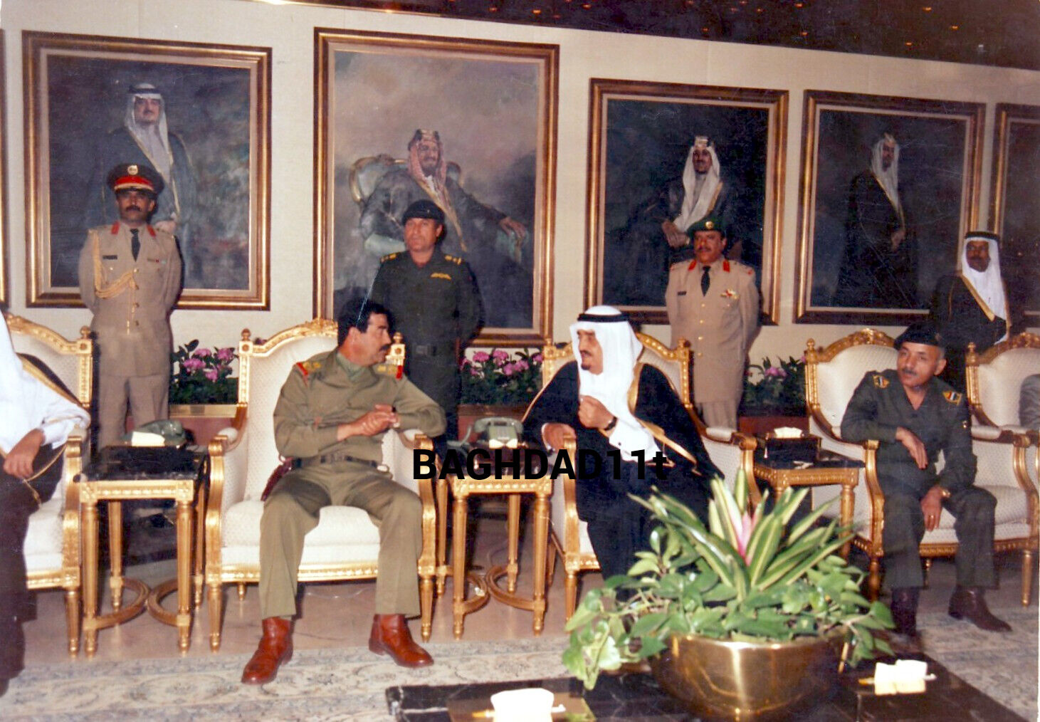 Iraq. Reprinted photo Saddam Hussain in a visit to Riadh. Saudi Arabia, 1988. M4