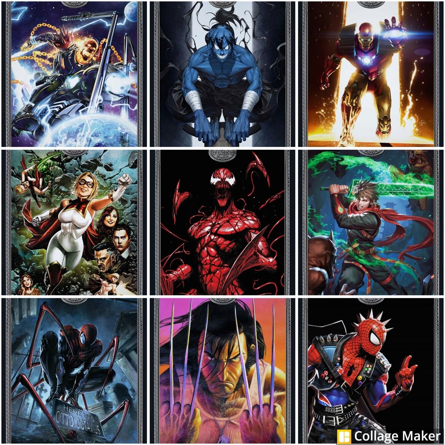 Topps Marvel Collect FULL SET Sterling \'24 Series 1 Alloy Silver R carnage award
