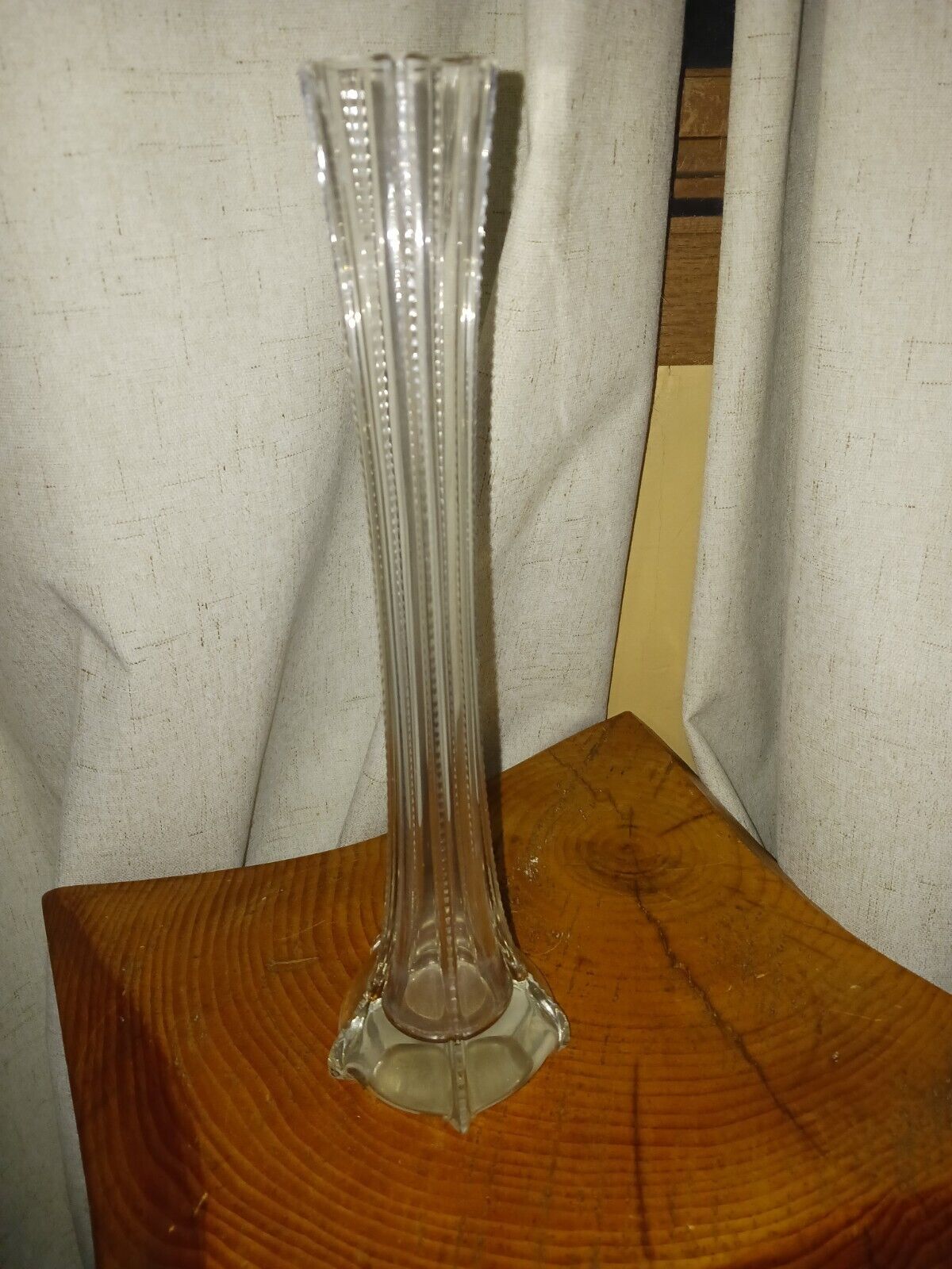 Antique ABP 12 Inch Zipper Cut Bud Vase Exclnt C 1890s *AS IS See Description 