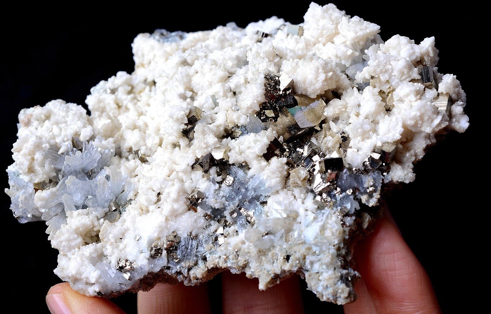 196g NATURAL DOLOMITE & CHALCOPYRITE CRYSTAL CLUSTER SYMBIOTIC Mineral  Specimen