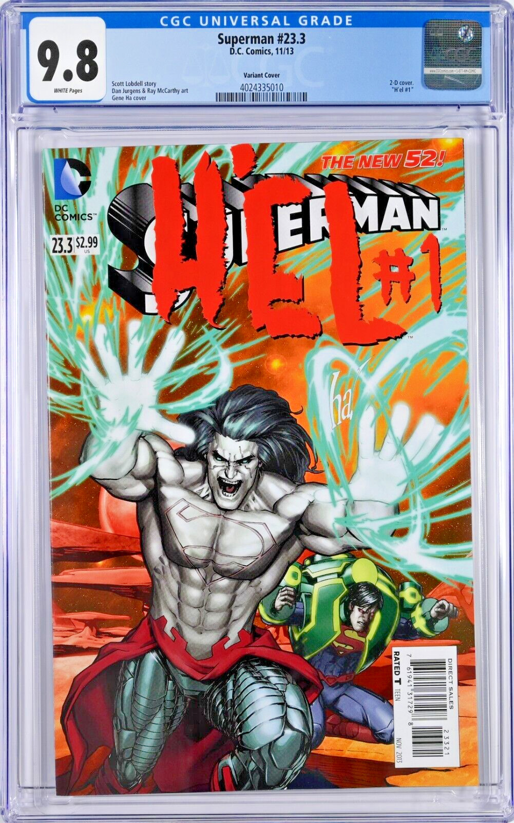 Superman #23.3 CGC 9.8 (Nov 2013, DC) Lobdell, Gene Ha 2-D Variant Cover, H'el