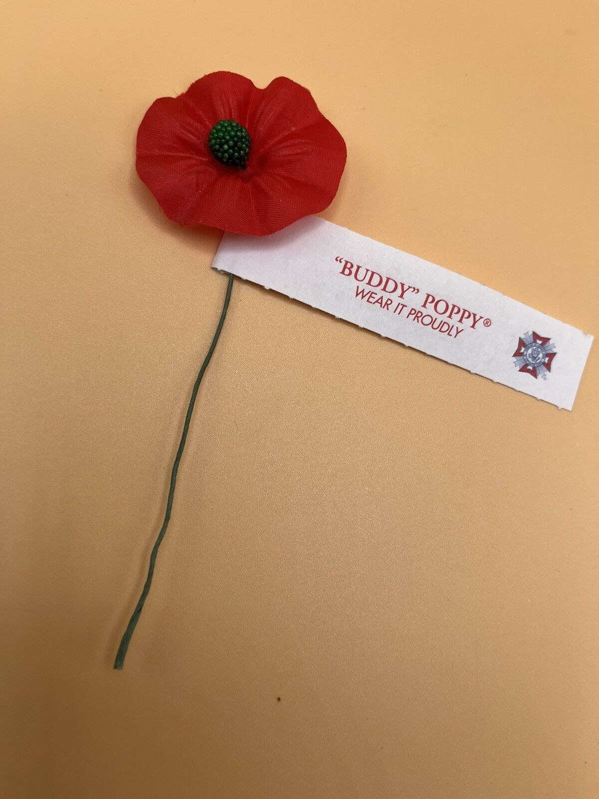 Vintage Buddy Poppy “Wear it Proudly” U.S. Veterans of Foreign Wars NOS