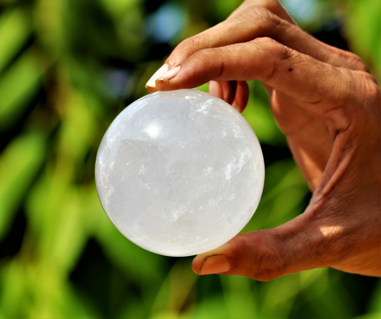Amazing 75MM Clear Crystal Quartz Healing Power Specimen Metaphysical Sphere