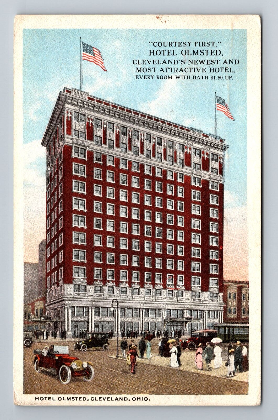 Cleveland OH-Ohio, Hotel Olmsted, Ad, c1916, Vintage Postcard