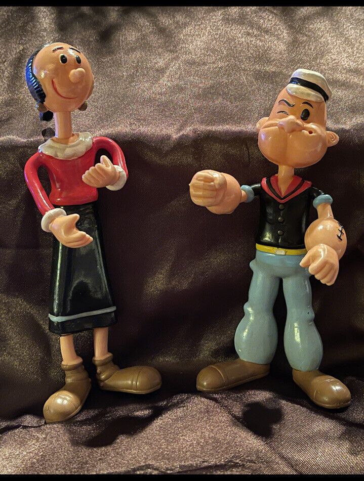 Vintage 1989 Collectables Popeye & Olive Oyl By Jesco Bendables