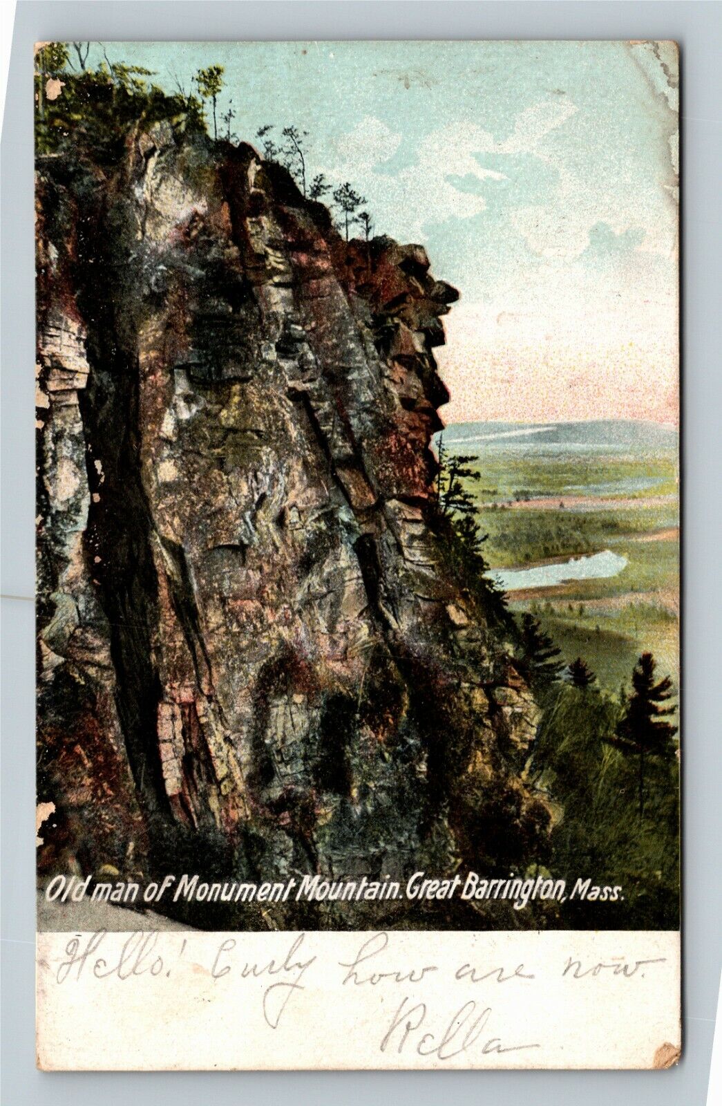 Great Barrington MA, Old Man Mountain, Massachusetts c1909 Vintage Postcard