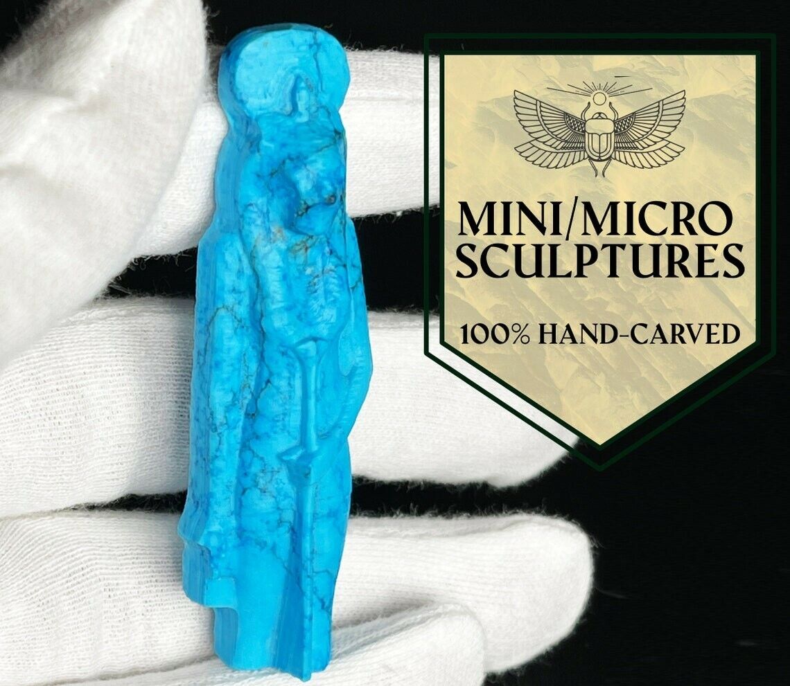 The smallest piece of SEKHMET as a lion made from a Real Turquoise Stone