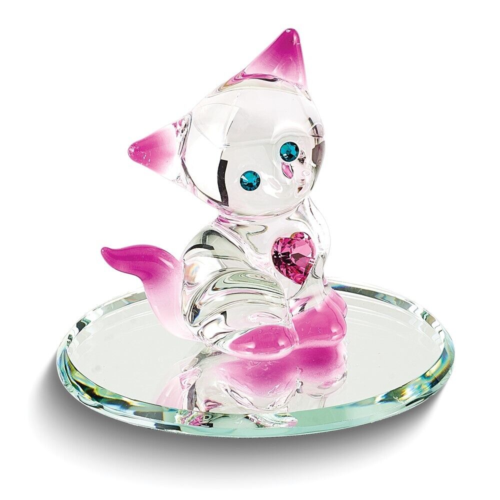 Crystal Kitty Glass Figurine