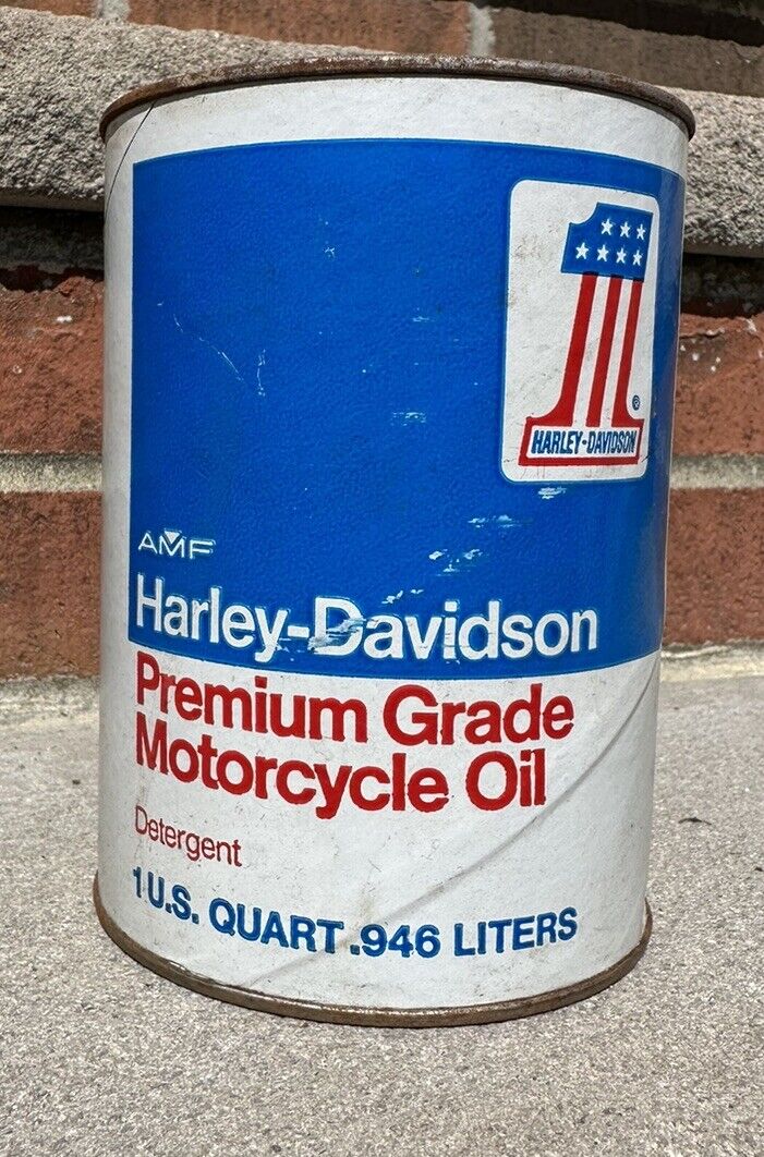 Vintage 1976-1982 Harley Davidson PREMIUM GRADE Motorcycle Oil, Full Unopened.