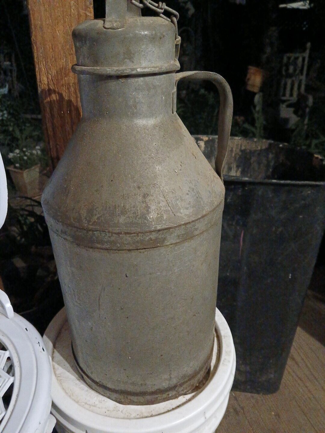 Vintage Metal FORMOST CAL REG Large Milk Jug Can with Lid