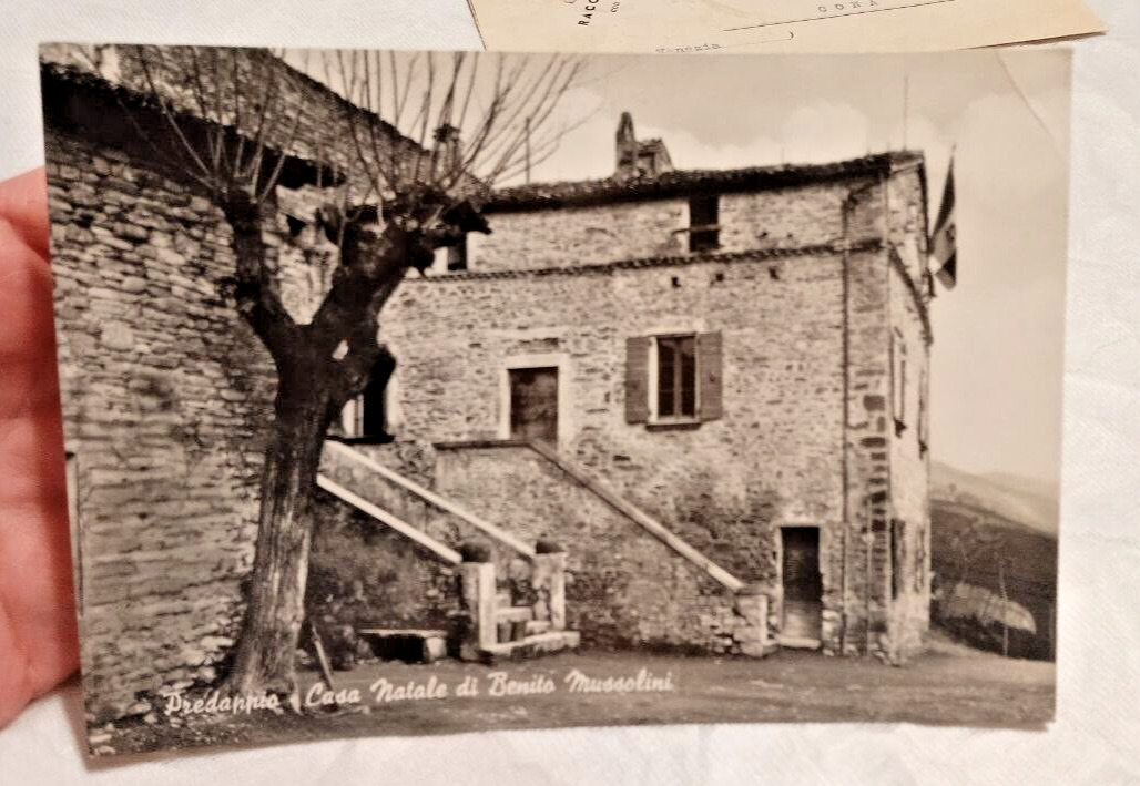 Vintage Card 1958 Mussolini\'s Birth House in Predappio Italy. 