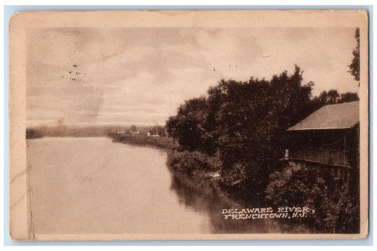 1924 View Of Delaware River Frenchtown New Jersey NJ Posted Vintage Postcard