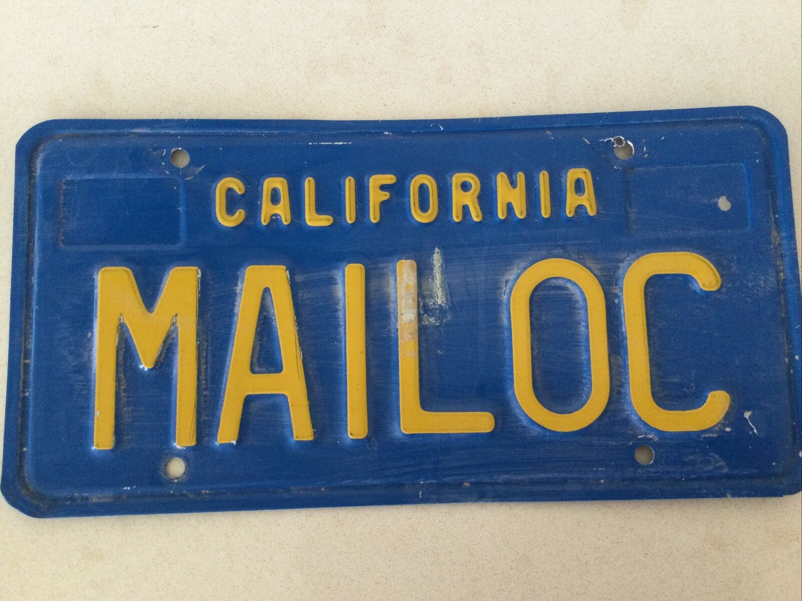 Old License Plate California.  Expired Plate