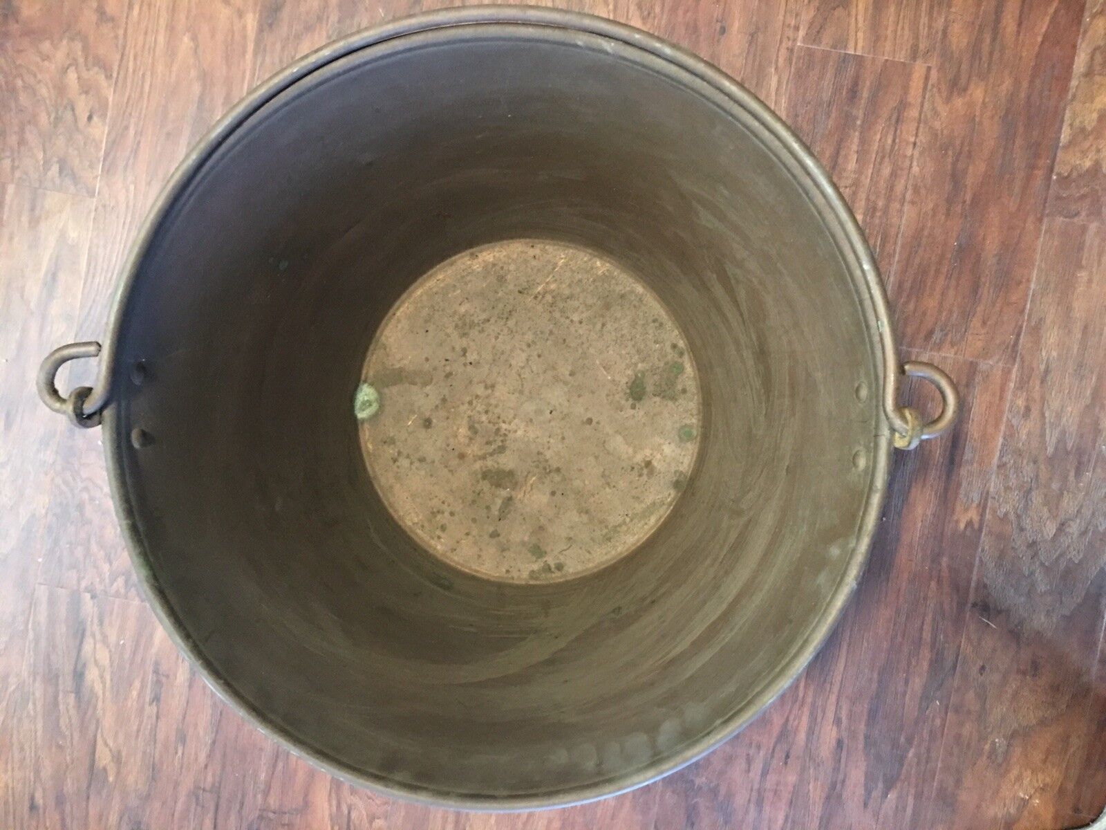 Rare Antique Copper? Or brass? Bucket Pot cauldron National Pipebending co Spun