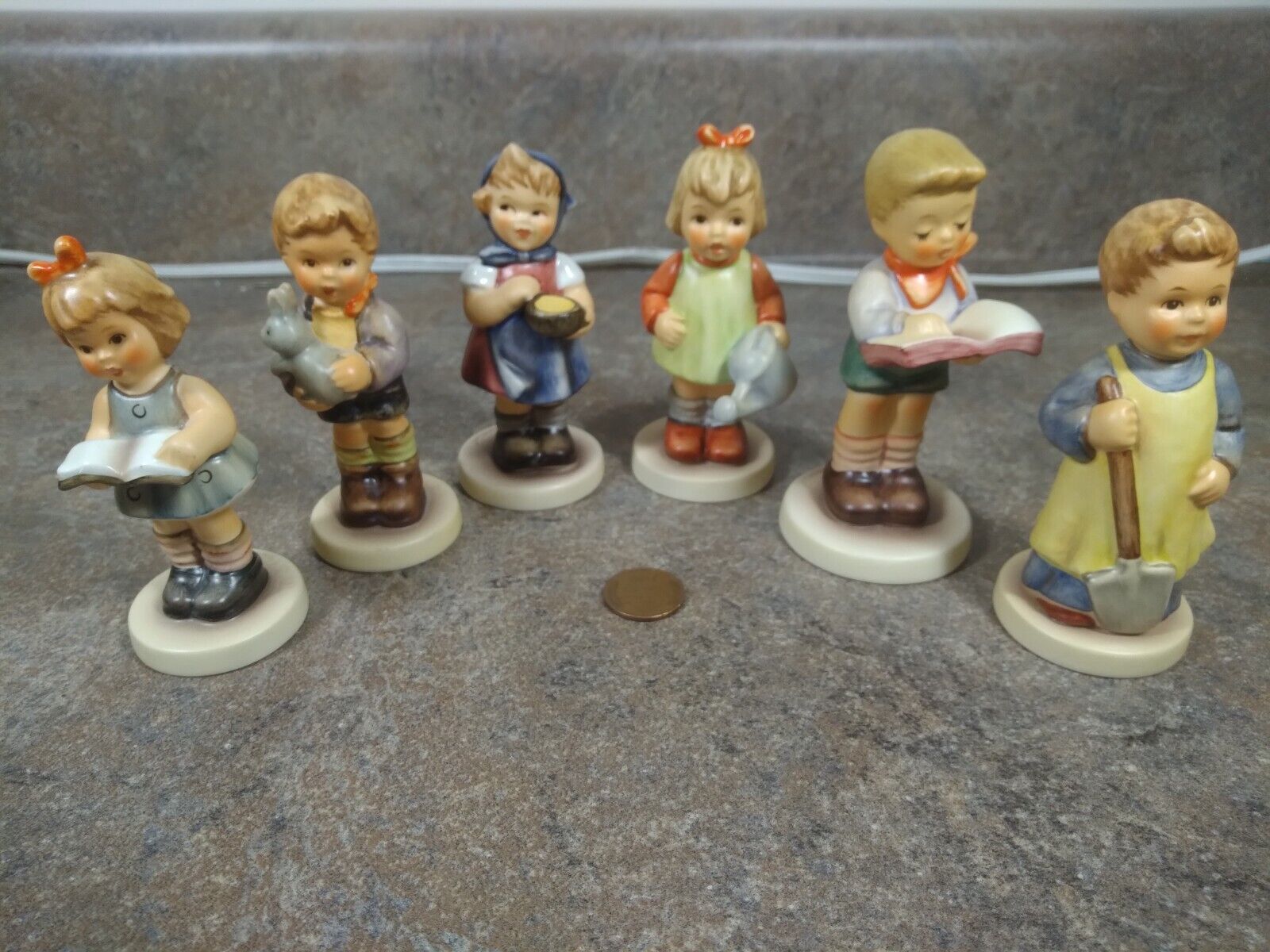 Set of 6 tmk7 Hummel Figurines 727,  2087/B,  729,  629,  2049/B,  2051/A
