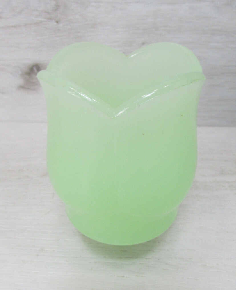 Vintage Jadeite Green Style Glass 3.25” Tulip Peg Votive Candle Holder