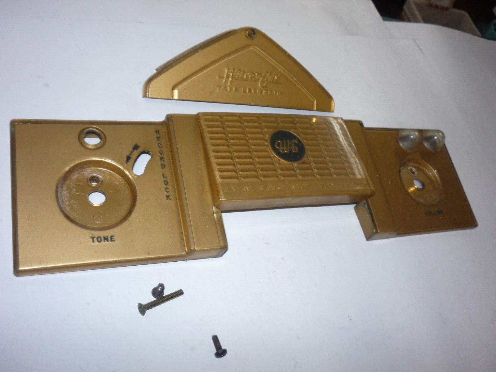Antique Wilcox Gay Recordio Reel to Reel Tape Recorder - FRONT PANEL COVER