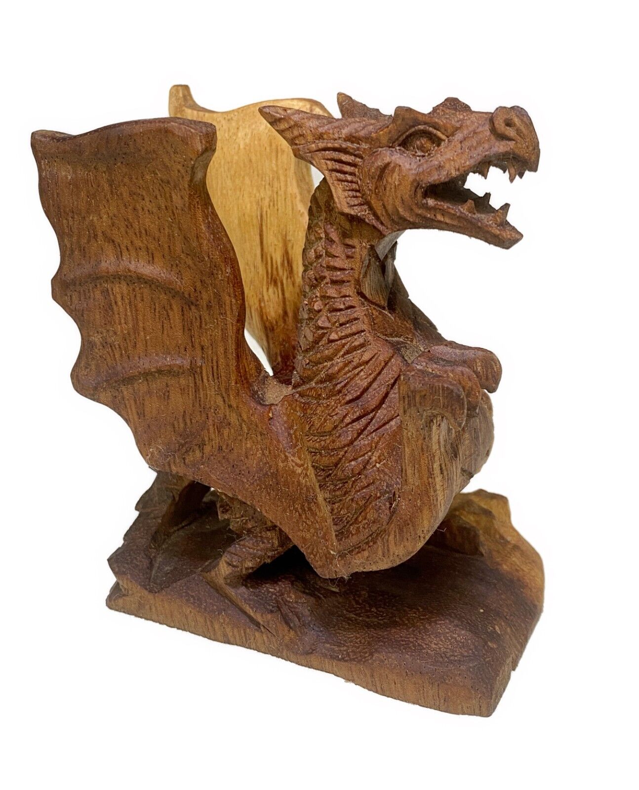4” Dragon Small Carved Wood Figurine Sculpture GOT DND Colors may vary