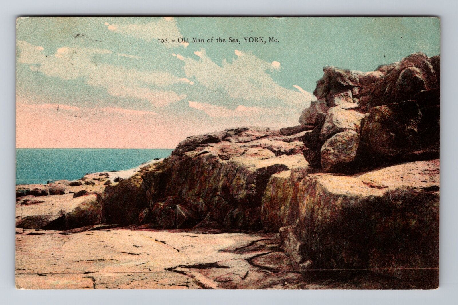 York ME-Maine, Old Man of the Sea, Antique Vintage Souvenir Postcard