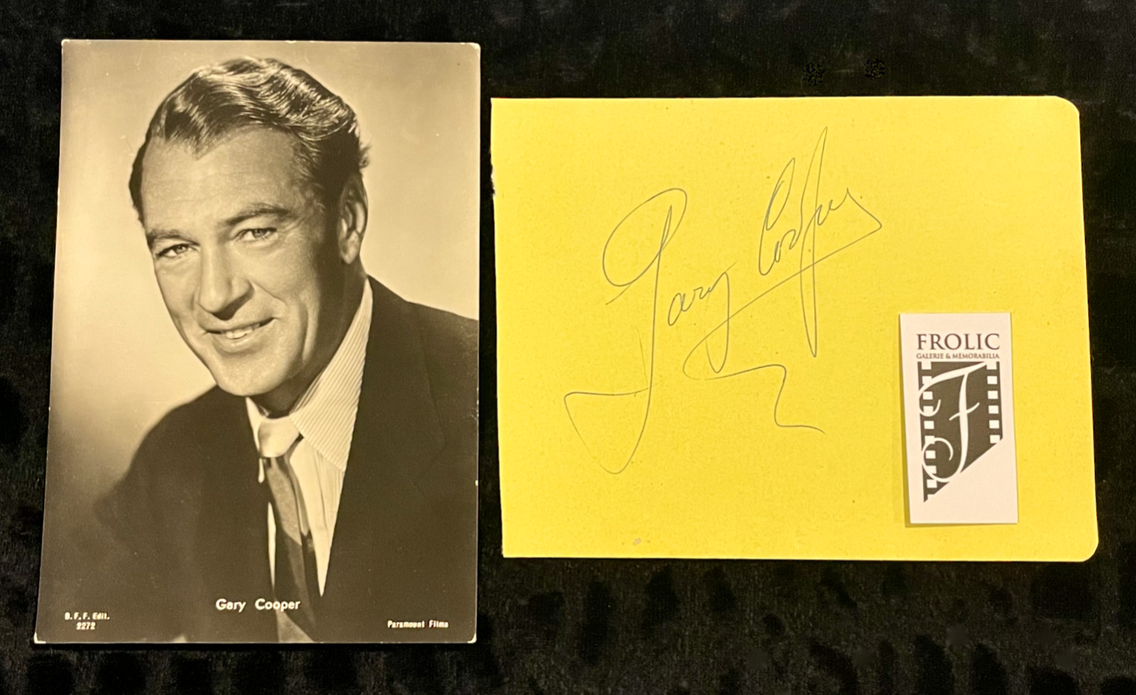 GARY COOPER Signed Original album page, ACA (LOA) American Star Actor 1940-50's