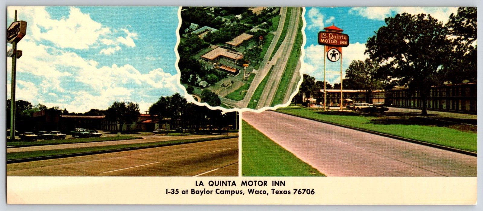 La Quinta Motor Inn Waco TX Baylor Campus Rare Oversized Postcard Vintage Ad