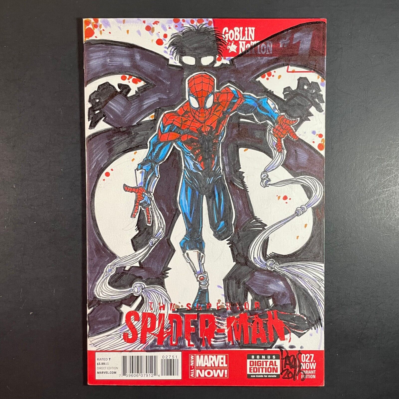 Superior Spider-Man 27 SKETCH Paris Cullins ART Marvel 2014 Dan Slott comic Ock