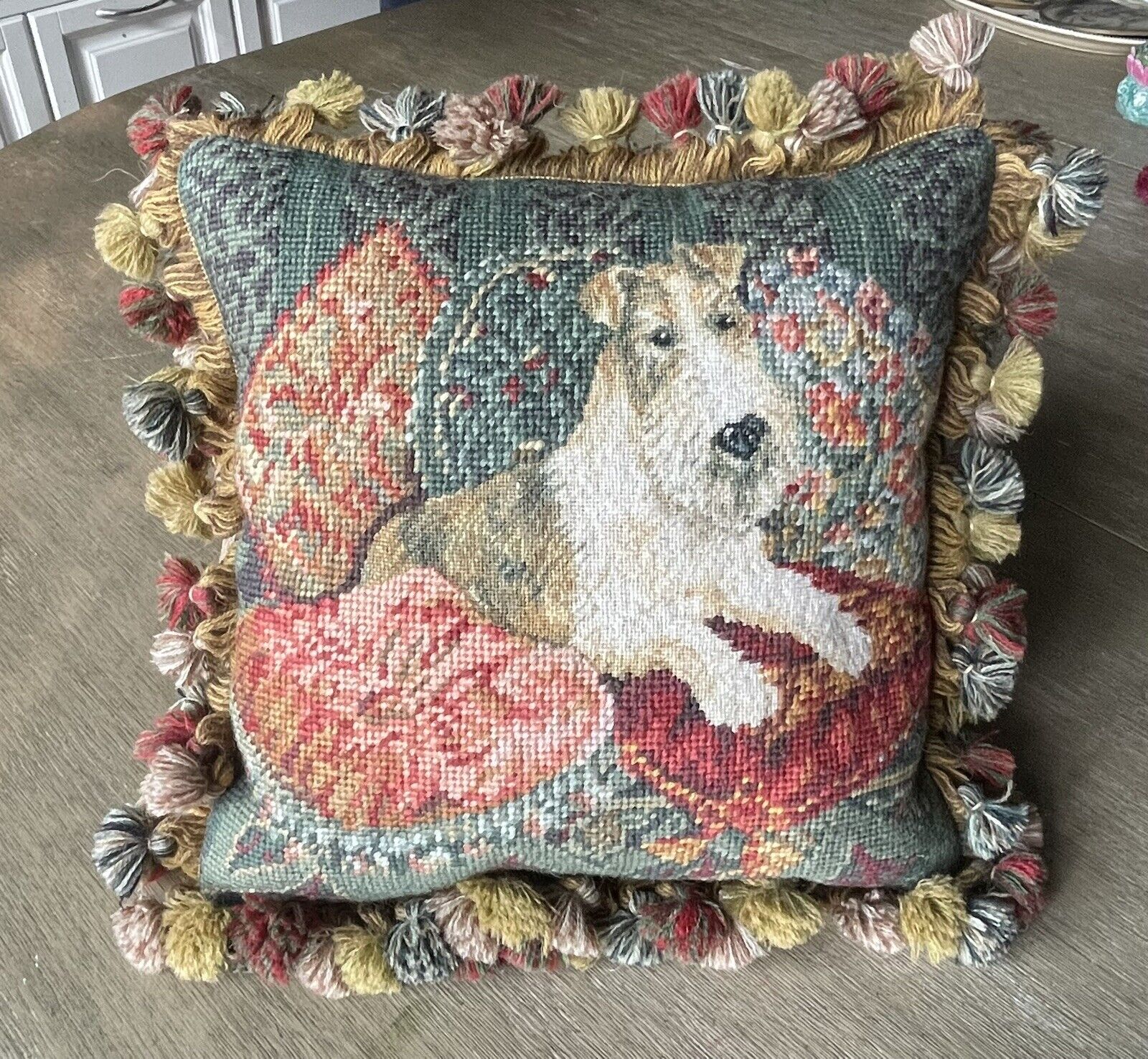 Vintage Chelsea Textiles Embroidered Pillow