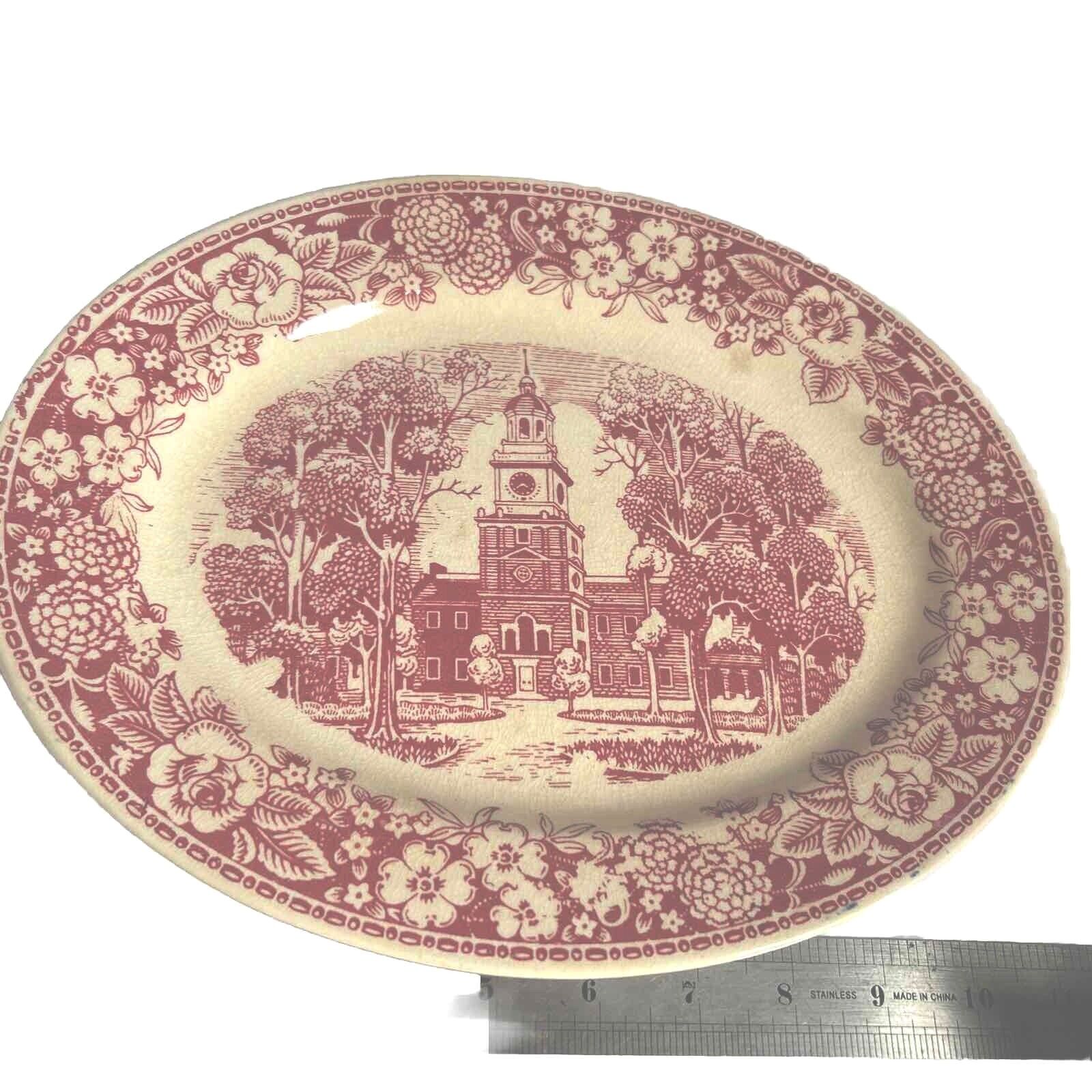 Vintage Independence Hall Homer Laughlin Platter Early American Homes  USA