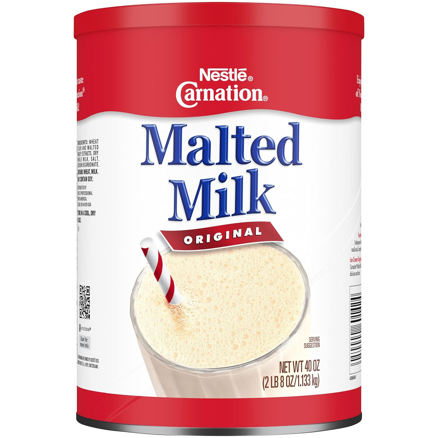 Carnation Malted Milk, 40 Ounce Can Dry Shelf Stable Malted Milk, Great for