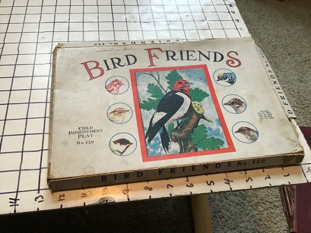 original 1929 -- BIRD FRIENDS - child improvement play #420 - 5 complete boards