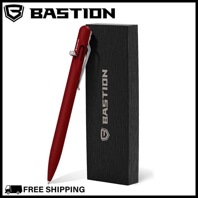 BASTION BOLT ACTION PEN SLIM ALUMINUM RED Luxury Executive Ballpoint EDC Pens