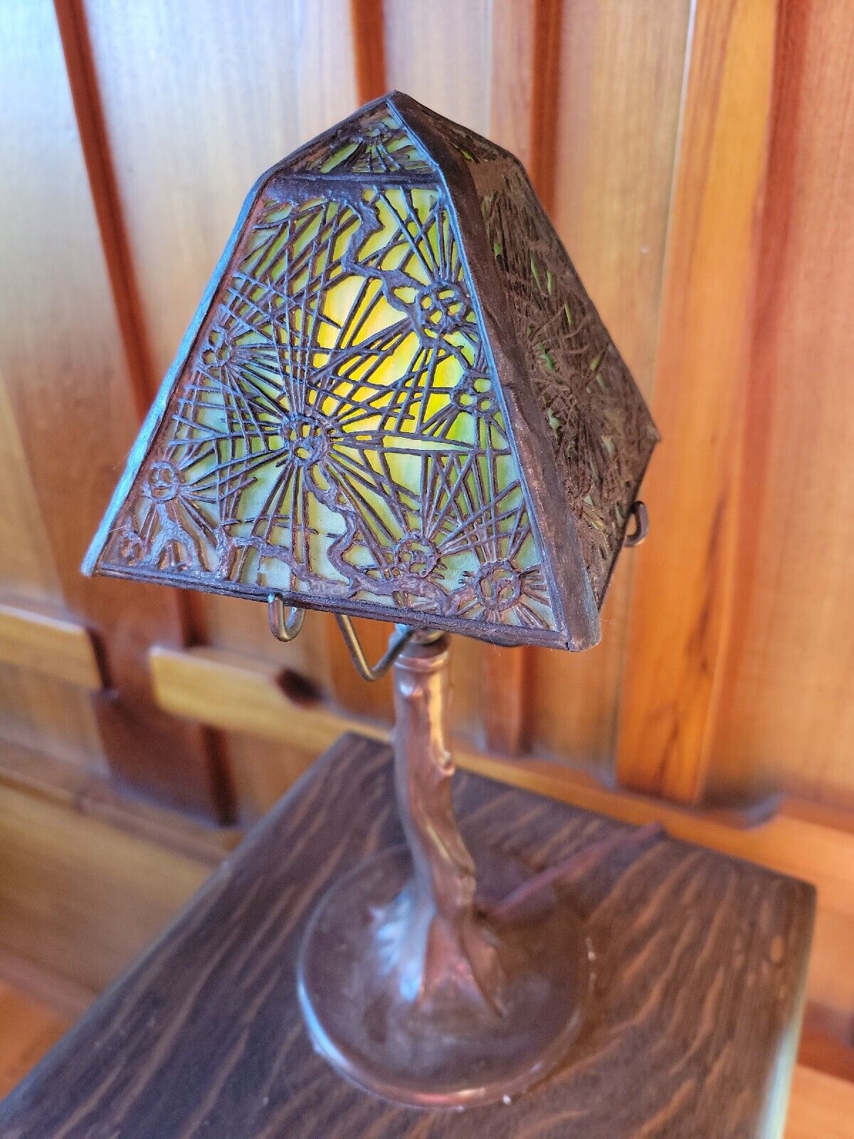 Handel Closed Top Pine Needle desk lamp ,mission,A and C, 1 Of 2 Available 
