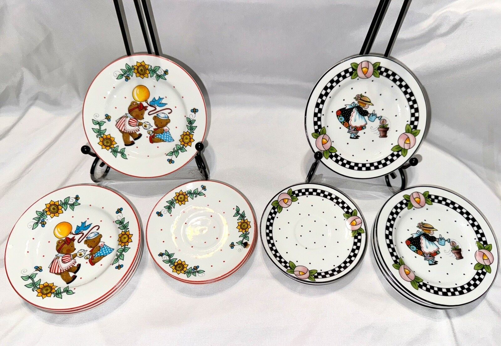 Mary Engelbreit Mini Tea Set Replacement Pieces From 2 Sets Plates And Saucers