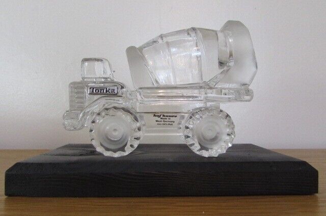 Vintage Hofbauer TONKA Cement Mixer Lead Crystal Glass Car Paperweight - ref694
