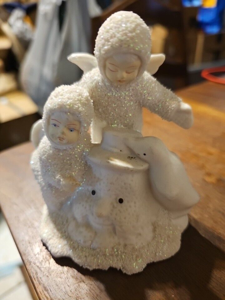 Snow Baby Angels Penguin and Snowman Figurine - Vintage 1980's