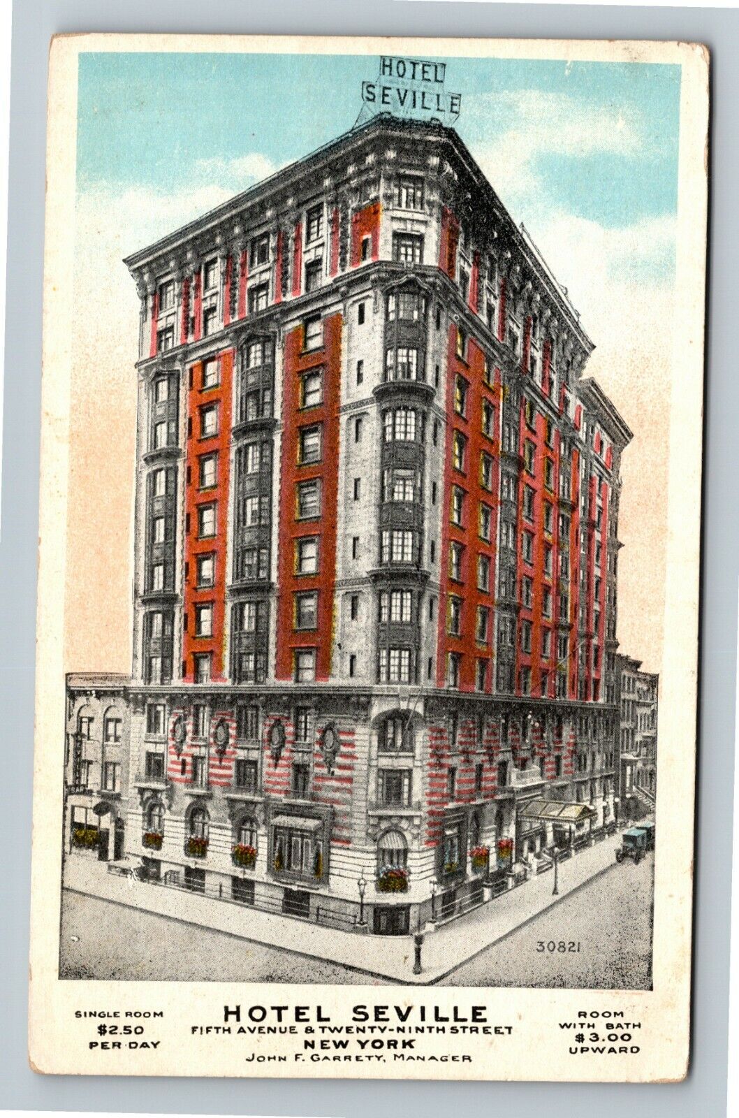 New York City NY, Hotel Seville on 5th Ave & 29th Street Vintage Postcard
