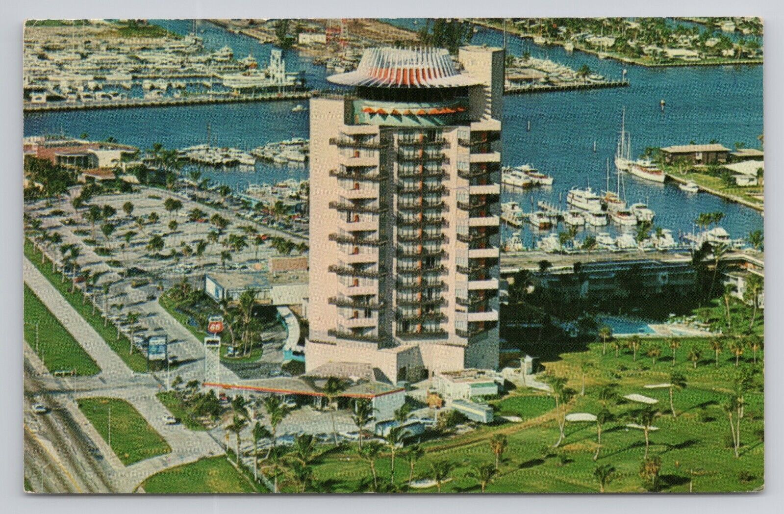 Postcard Aerial View Fort Lauderdale Florida 1970