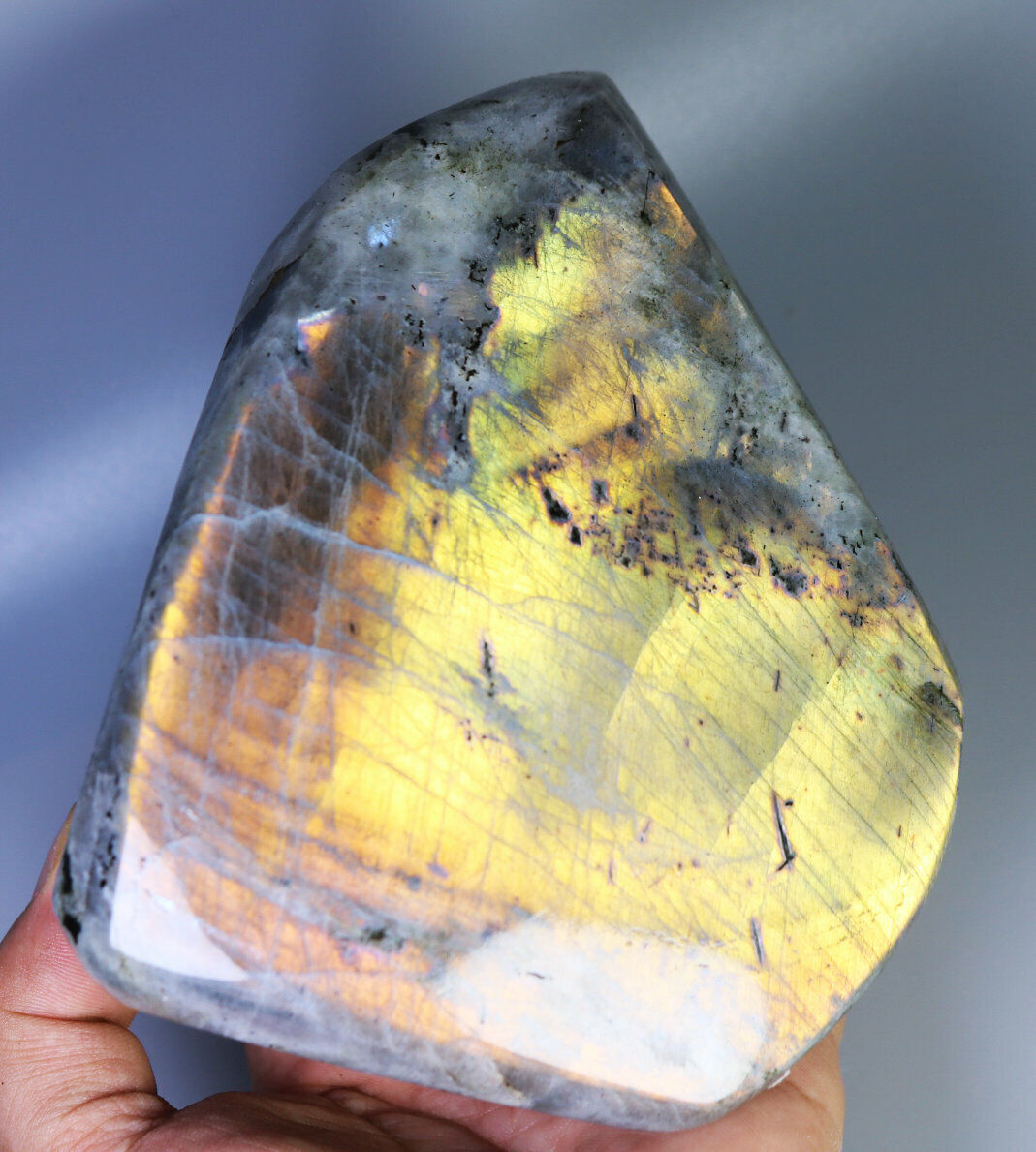 3.15lb NATURAL Rainbow Labradorite Crystal Stone Polished Stone Madagascar