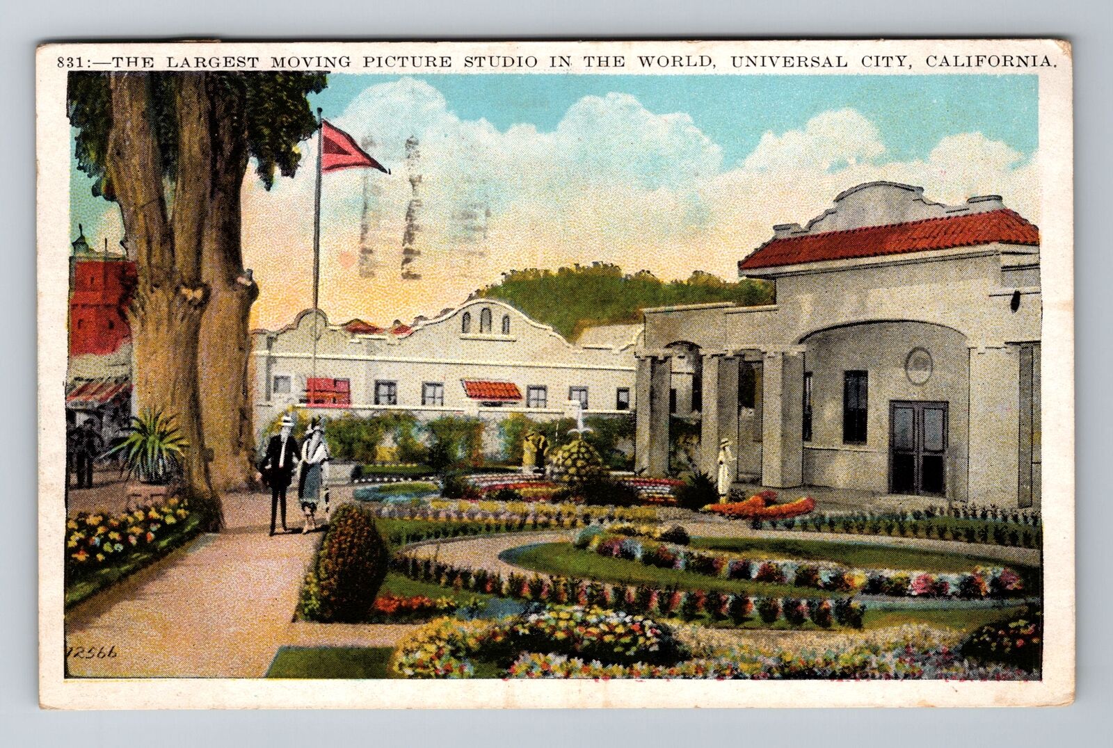 Universal City CA-California, Studio, Lady, Gent Antique Vintage c1931 Postcard