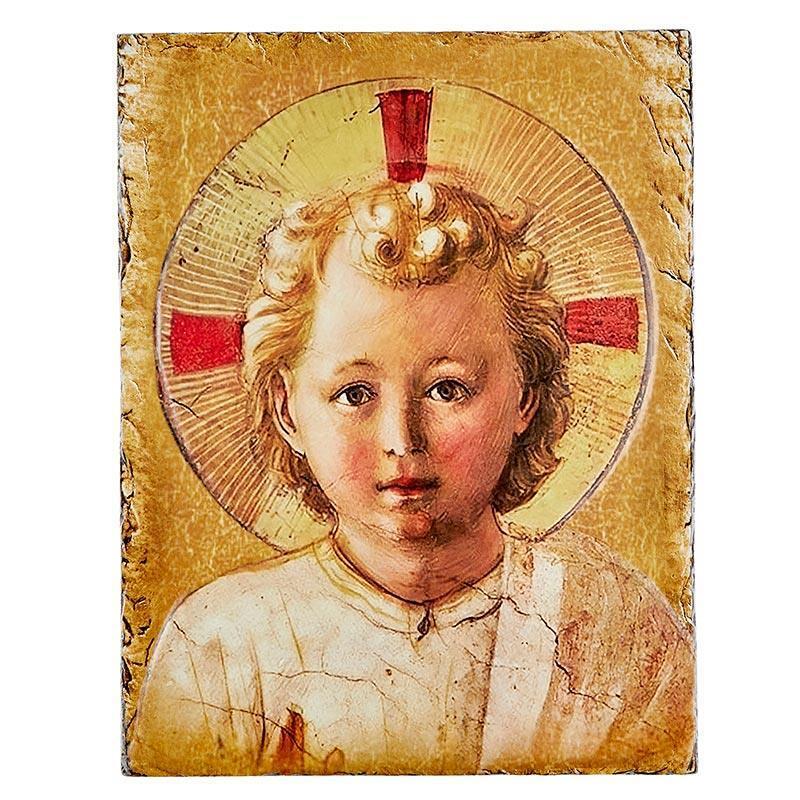The Christ Child Square Tile Plaque with Stand Cateholic Church Supplies