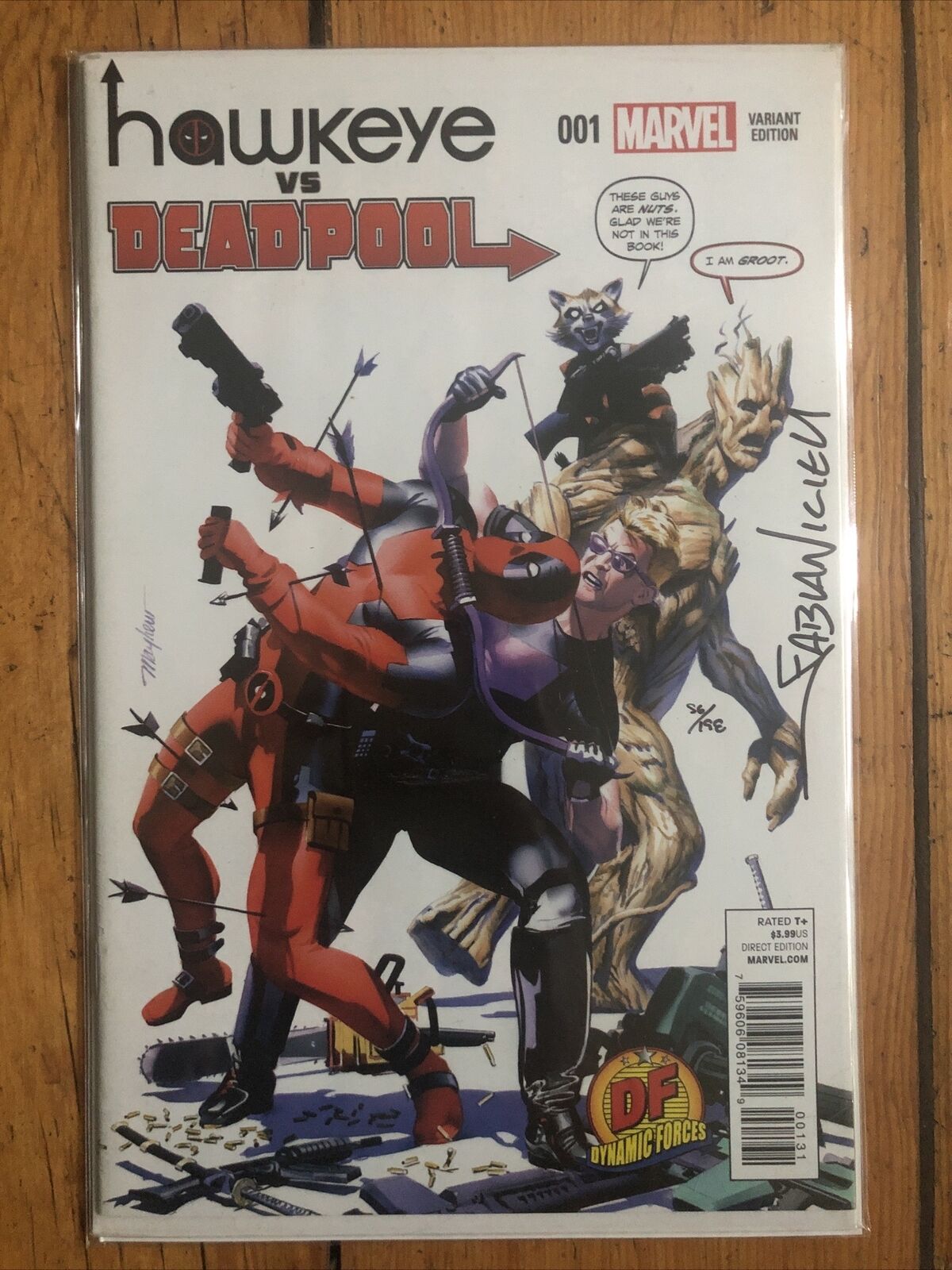 Hawkeye vs Deadpool #1 DF Variant Nicieza Signed (Deadpool Creator) w/ COA, NM+