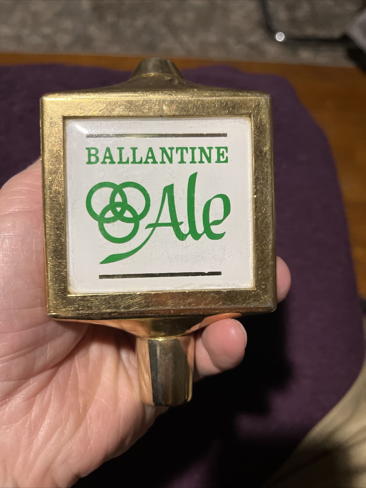 Vintage 1960\'s Metal Three Sided Ballantine Ale Beer Tap Handle