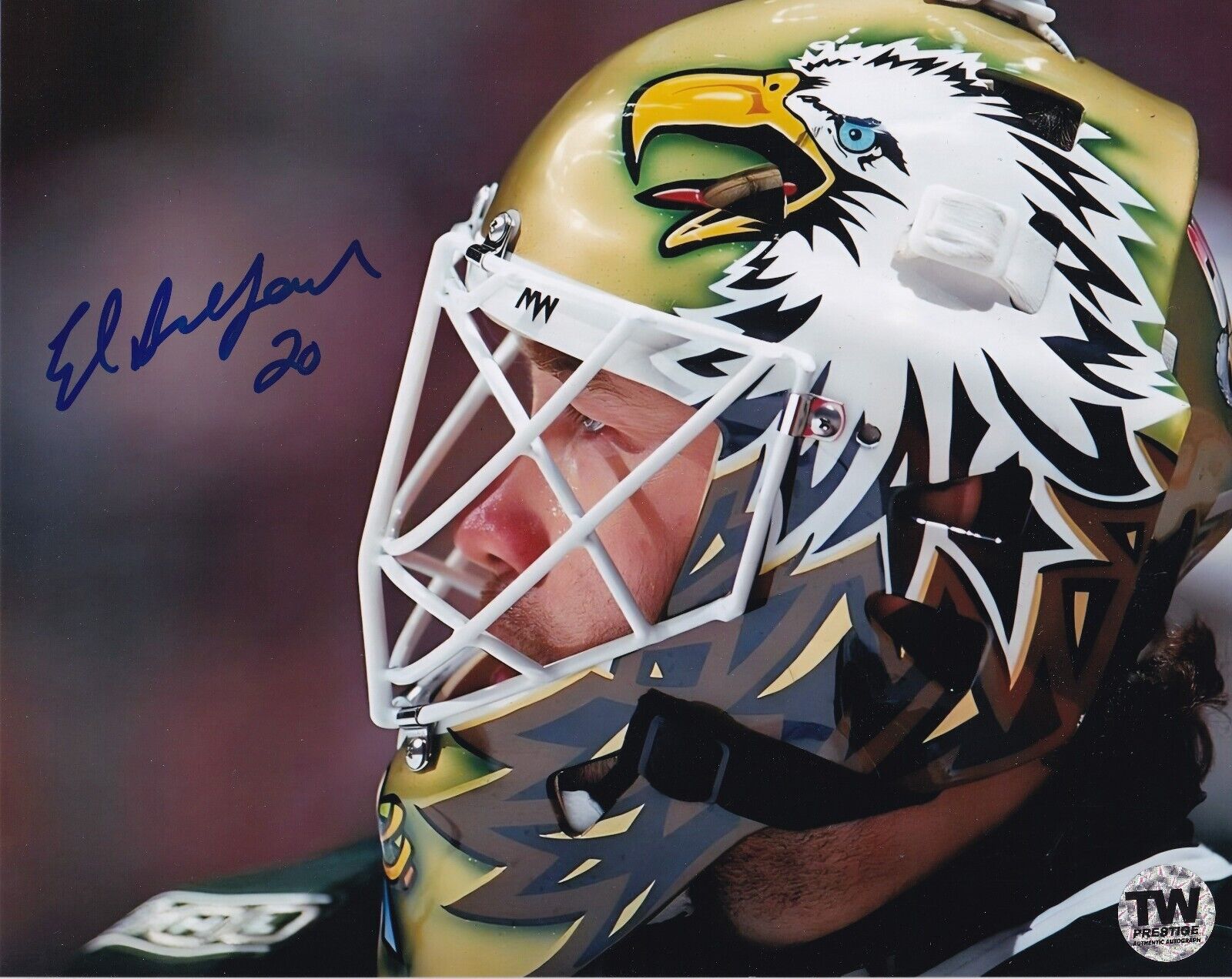 ED BELFOUR Autographed Photo (8 x 10) - Dallas Stars The Mask - TW PRESTIGE