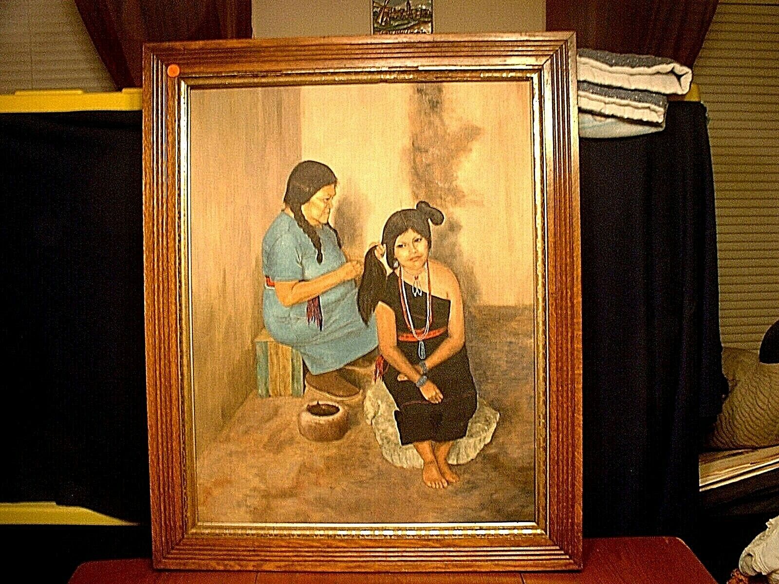 Large American Navajo Painting signed Cheryl Hamilton
