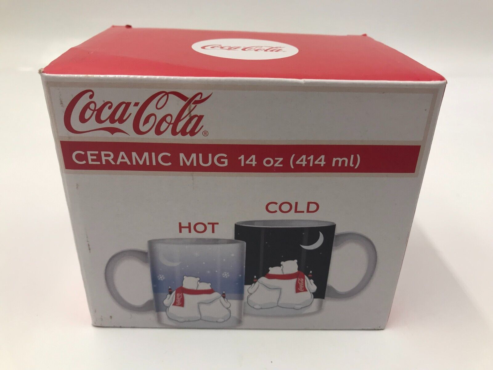 Coca-Cola Ceramic 14oz Boxed Winter Polar Bear Coffee Mug CC01B33027