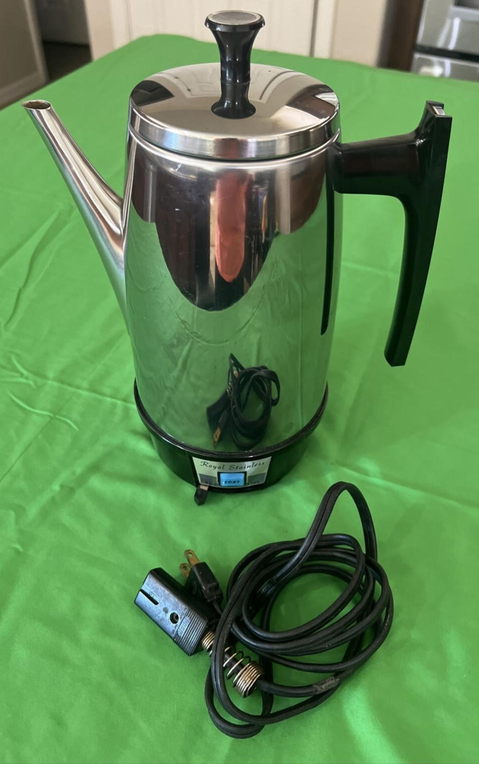Vintage Cory Royal Stainless Electric Coffee Percolator S 10 P