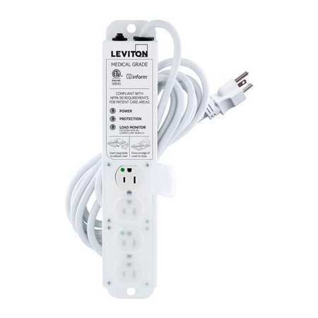 Leviton 53C4m-1S5 Outlet Strip,15 A,15 Ft Cord L,4 Outlets
