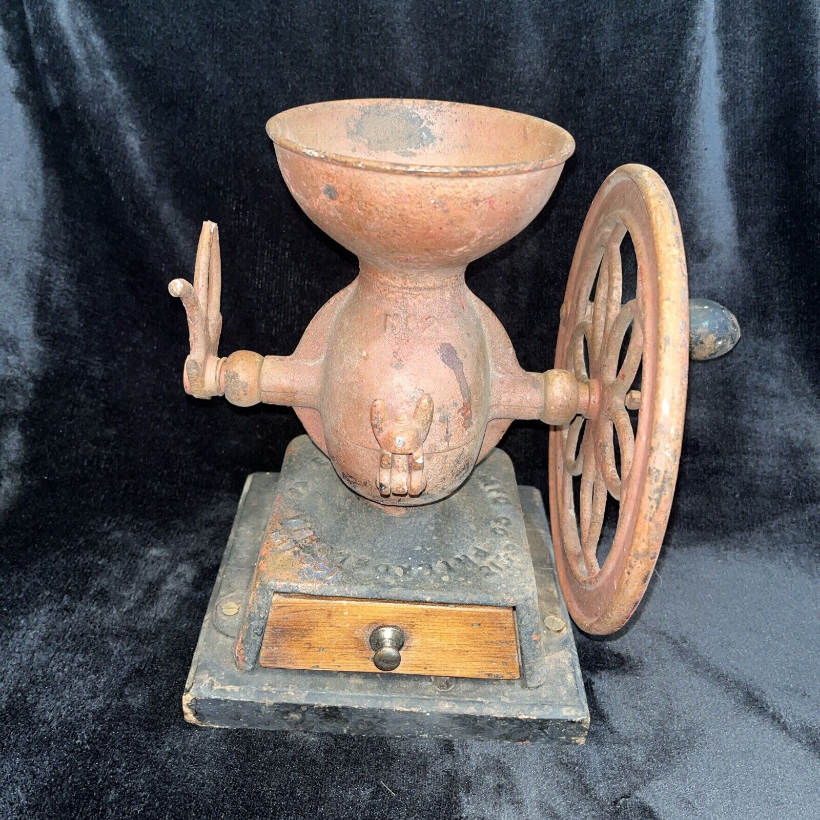 Antique Enterprise No. 2 Cast Iron Double Wheels Coffee Grinder Mill Parts Only