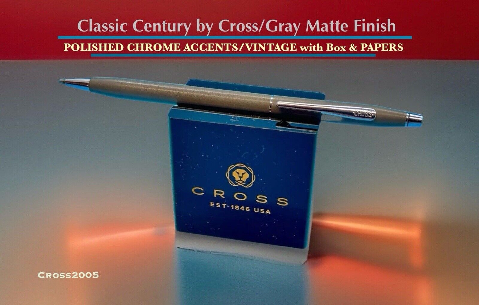 CROSS Century Gray Matte Finish W/Polished Chrome Accents Comes W/Cross Box