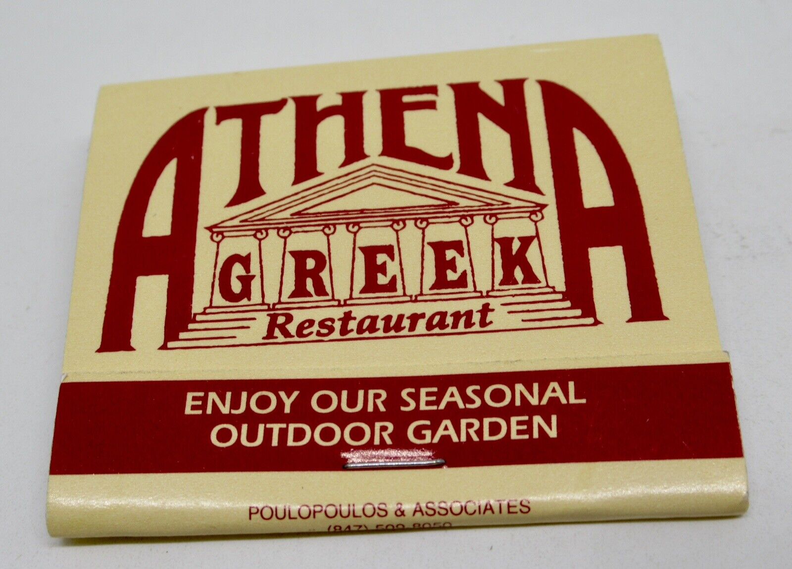 Athena Greek Restaurant CHICAGO 212 S. Halsted Avenue FULL Matchbook